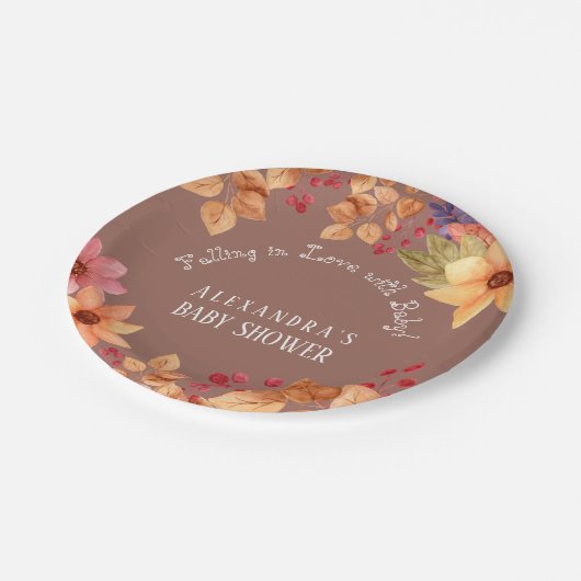 Herbstdusche in der Liebe Pappteller (Schrägansicht)