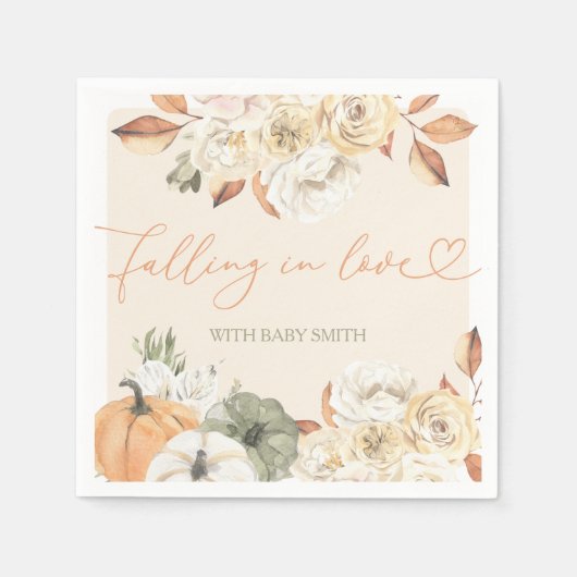 Herbstdusche in der Liebe Serviette (Vorderseite)