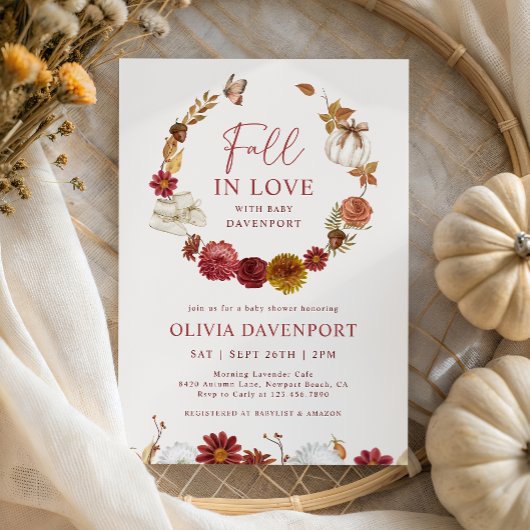 Herbstdusche in Liebe florale Rustikale Herbstdusc Einladung