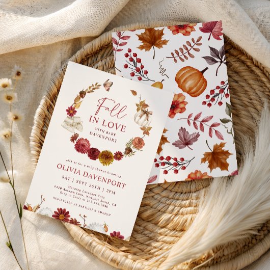 Herbstdusche in Liebe florale Rustikale Herbstdusc Einladung