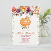 Herbstdusche, Kürbis-Babydusche Einladung (Stehend Vorderseite)