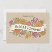 Herbstdusche mit Blumendusche Einladung (Vorderseite)