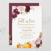 Herbstdusche mit Blumengebäck in der Liebe Einladung (Vorne/Hinten)