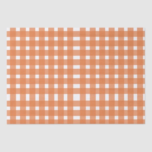 Herbstdusche Orange Gingham Fall Baby Seidenpapier (Vorderseite)