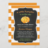 Herbstdusche Orange Pumpkin Fall Baby Einladung (Vorne/Hinten)
