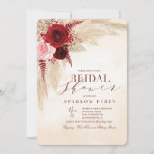 Herbstdusche Pampas Grass Bridal Einladung (Vorderseite)