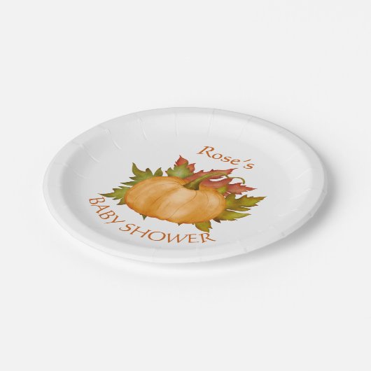 Herbstdusche Pappteller (Schrägansicht)