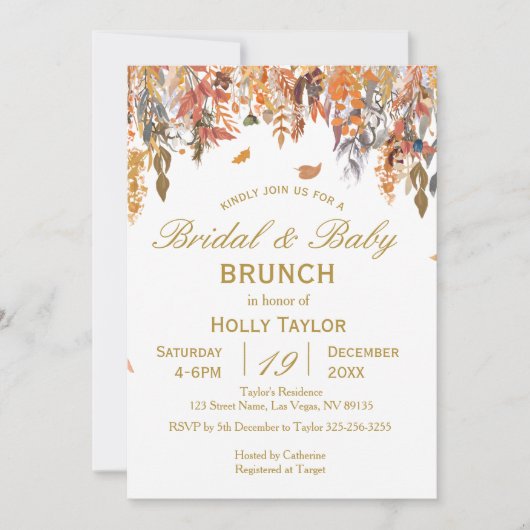 Herbstdusche und Brautparty Einladung (Vorderseite)