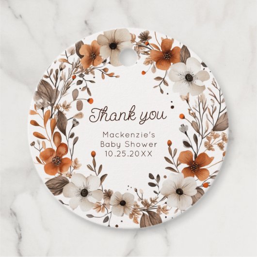 Herbstdusche Wildblume Geschenkanhänger (Vorderseite)