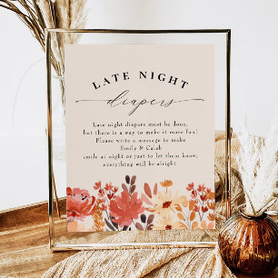 Herbstdusche Wildblume Spätspätspülung Windeln Bab Poster