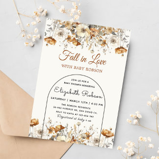 Herbstdusche Wildblume Terracotta Herbstdusche Einladung