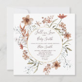 Herbstdusche Wildblume Wasserfarben Kinderdusche e Einladung (Vorderseite)