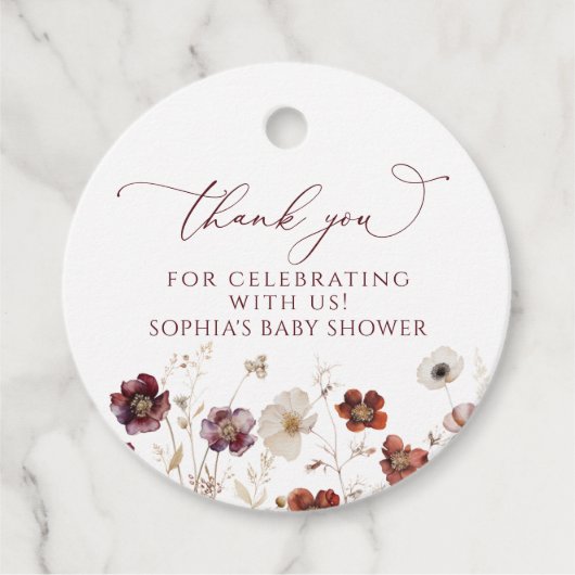 Herbstdusche Wildblumen Geschenkanhänger (Vorderseite)