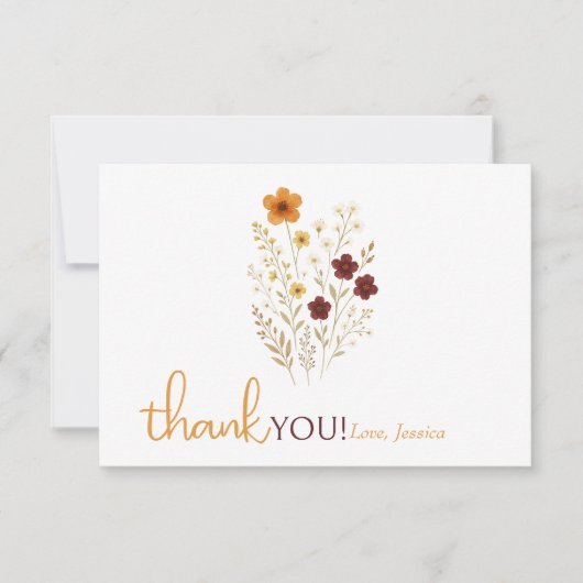 Herbstdusche Wildblumen Kinderdusche Dankeskarte (Vorderseite)