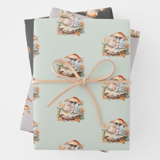 Herbstdusche Woodland Fee Baby Geschenkpapier Set (Beispiel)
