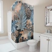 Herbstduschvorhang Eichenholz und Kiefernzapfen Duschvorhang (Beispiel)