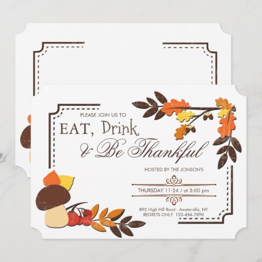 Herbstecke - Einladung (Vorne/Hinten)