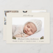 Herbsteiche Blätter Elfenbeinküste Foto Geburtsank Einladung (Vorne/Hinten)