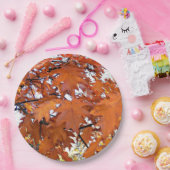 Herbsteiche Blätter floral Pappteller (Party)