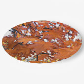 Herbsteiche Blätter floral Pappteller (Schrägansicht)