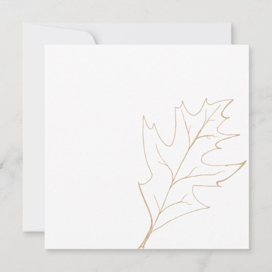 Herbsteiche Blätter Hochzeit Einladung (Rückseite)