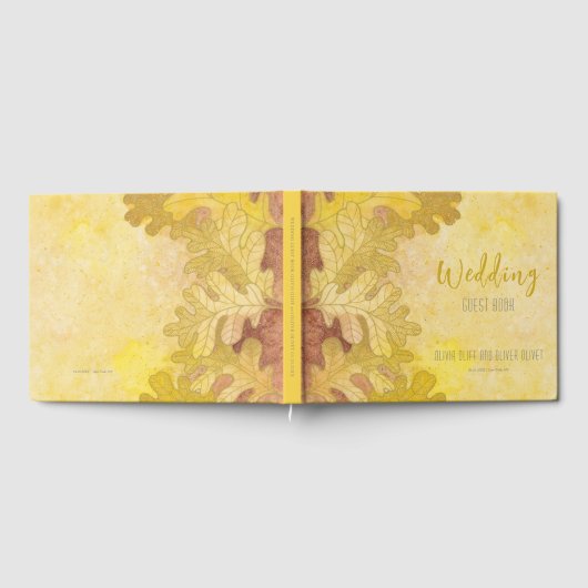 Herbsteiche Blätter Hochzeit Gästebuch (Voll)