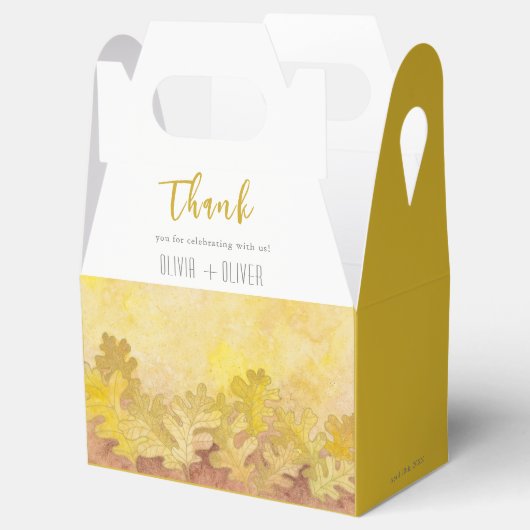 Herbsteiche Blätter Hochzeit Geschenkschachtel (Geöffnet)