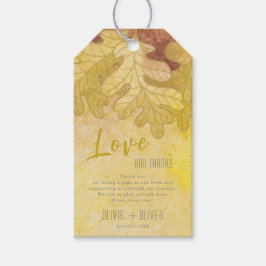 Herbsteiche Blätter Hochzeit Liebe und Dank Geschenkanhänger