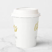 Herbsteiche Blätter Hochzeit Pappbecher (Links)