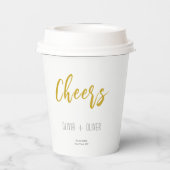 Herbsteiche Blätter Hochzeit Pappbecher (Rückseite)