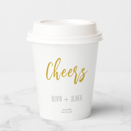 Herbsteiche Blätter Hochzeit Pappbecher (Vorderseite)