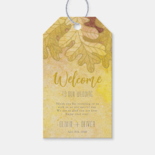 Herbsteiche Blätter Hochzeit Willkommen Geschenkanhänger