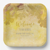 Herbsteiche Blätter Hochzeit Willkommen Pappteller (Vorderseite)