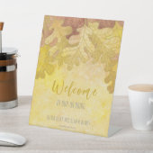 Herbsteiche Blätter Hochzeit Willkommen Sockelschild (In SItu)