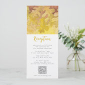 Herbsteiche Blätter Hochzeitsempfangskarte Einladung (Stehend Vorderseite)