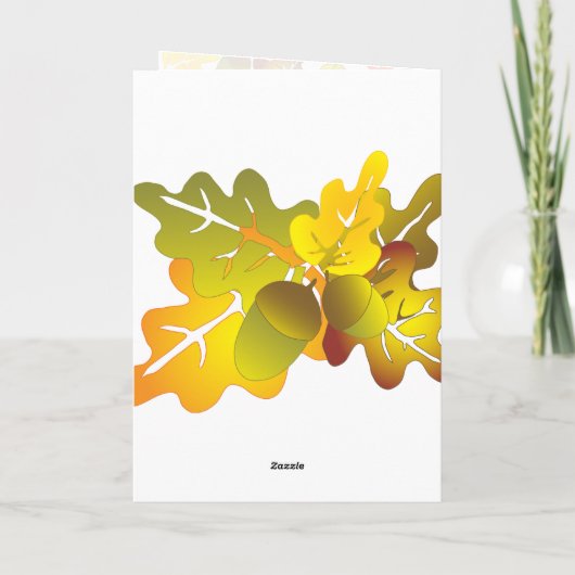 Herbsteiche-Blätter Karte (Rückseite)