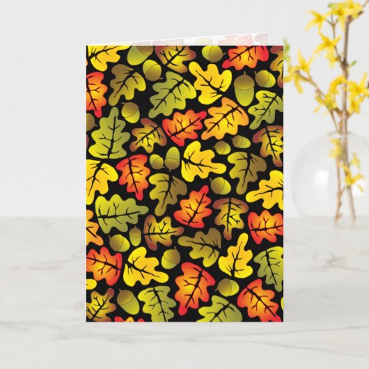 Herbsteiche-Blätter Karte (Gelbe Blume)