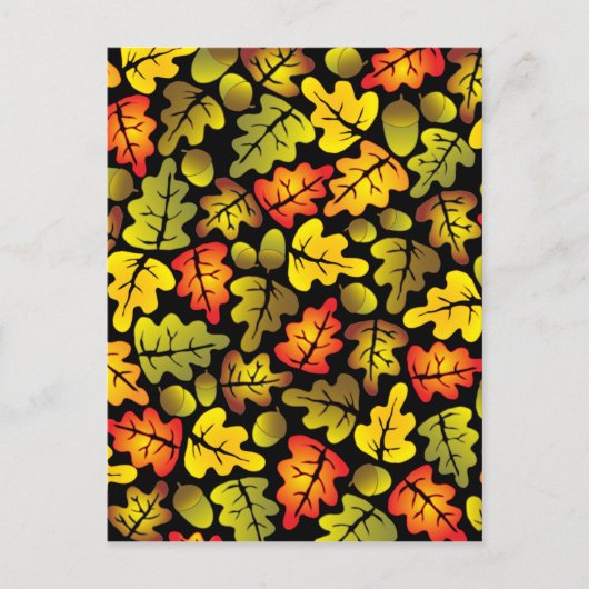 Herbsteiche-Blätter Postkarte (Vorderseite)