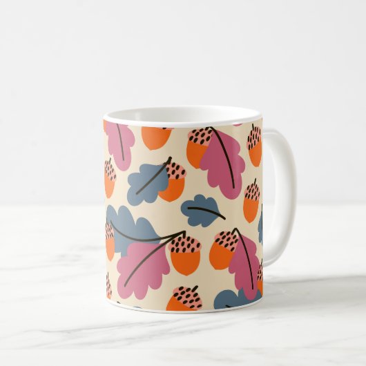 Herbsteiche: Blätter und Acornmuster Kaffeetasse (VorderseiteRechts)