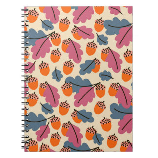 Herbsteiche: Blätter und Acornmuster Notizblock