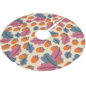 Herbsteiche: Blätter und Acornmuster Polyester Weihnachtsbaumdecke (Schrägansicht)