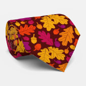 Herbsteiche Blätter und Acorns Gemustert Krawatte (Gerollt)