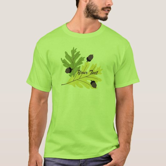 Herbsteiche Blätter und Acorns Herbst T - Shirt (Vorderseite)