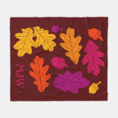 Herbsteiche Blätter und Acorns Mit Monogramm Fleecedecke (Vorderseite (Horizontal))