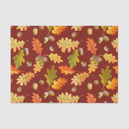 Herbsteiche Blätter und Acorns Natur Seidenpapier (Vorderseite)