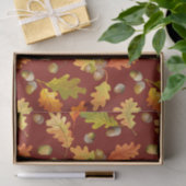 Herbsteiche Blätter und Acorns Natur Seidenpapier (Geschenk)