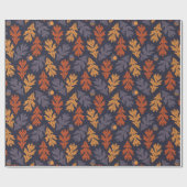 Herbsteiche Blätter und Akornmuster (dunkel) Geschenkpapier (Flach)