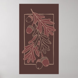 Herbsteiche Blätter und Eichenmuster Poster