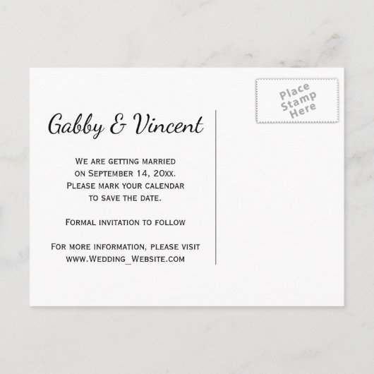 Herbsteiche Leaf Hochzeit speichern das Datum Ankündigungspostkarte (Rückseite)