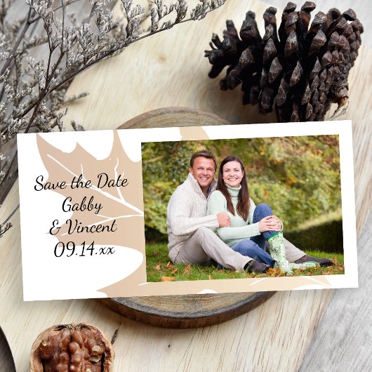 Herbsteiche Leaf Hochzeit speichern das Datum Save The Date